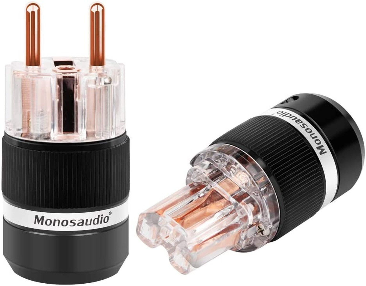 1 Pair High Quality 5N OFC Pure Copper Power Plug Connector EU Male IEC Female