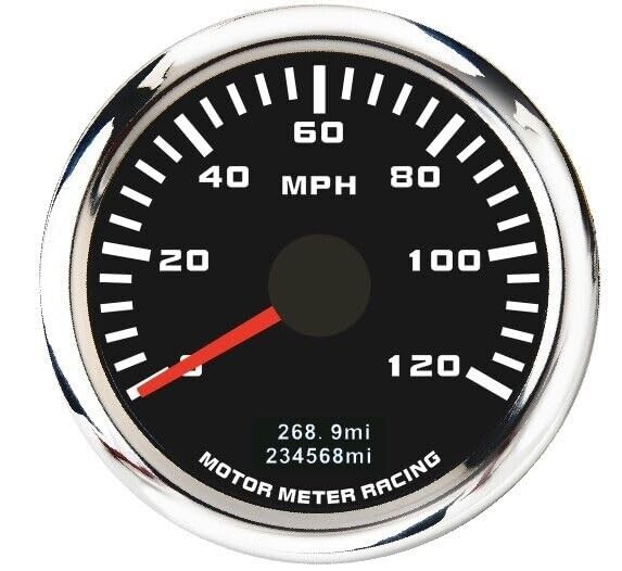 MOTOR METER RACING 52mm 2-1/16" W Pro Series GPS Speedometer 120 MPH