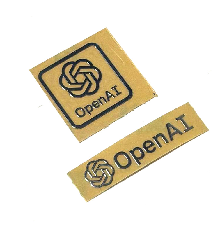 2Pcs  Chat GPT Open AI Metallic Sticker Label for Laptop/PC/Phone etc.