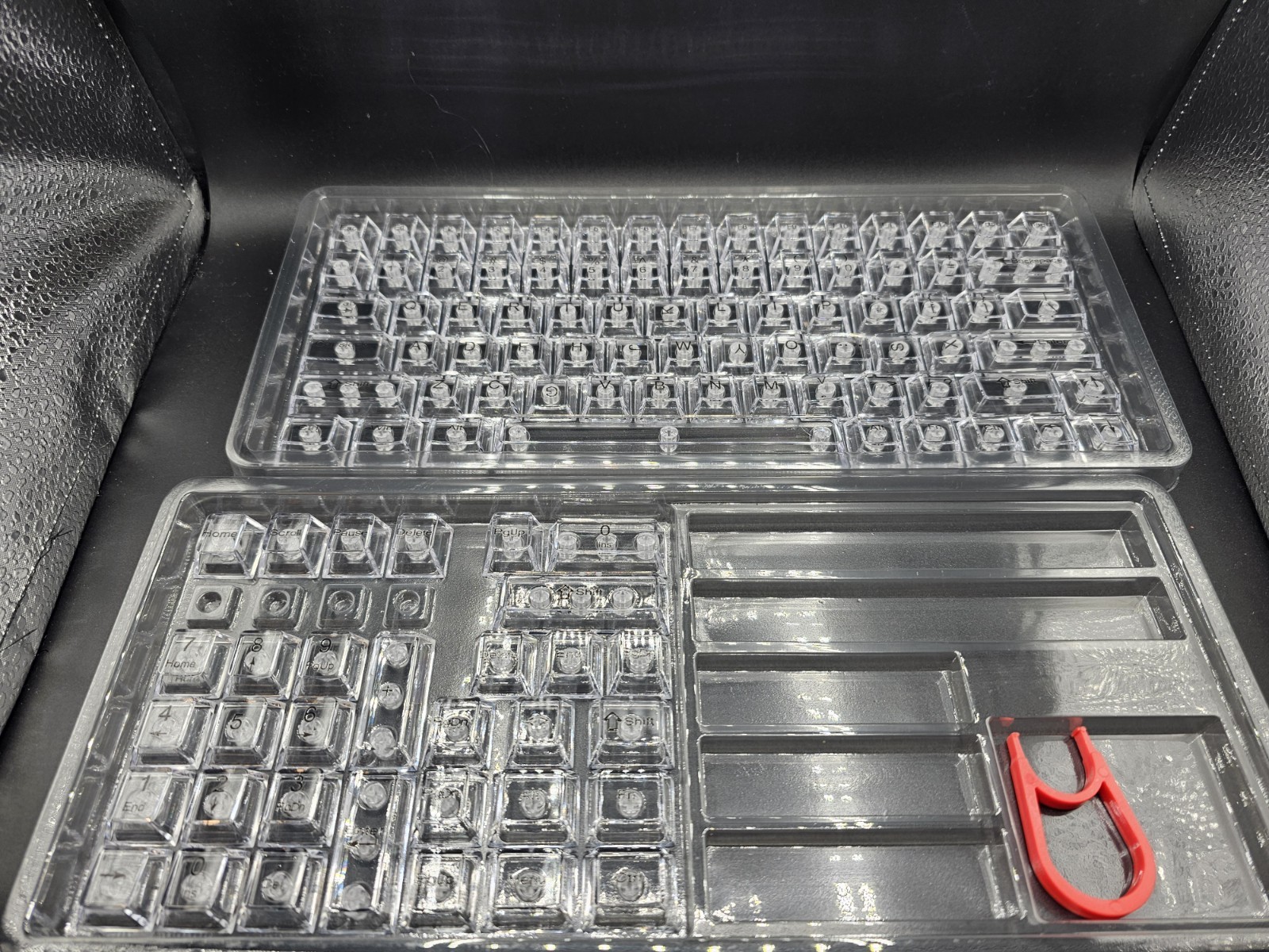 Womier Clear W/ Black Text 111 Keycap Set For Cherry MX (No Num Pad Top Row)