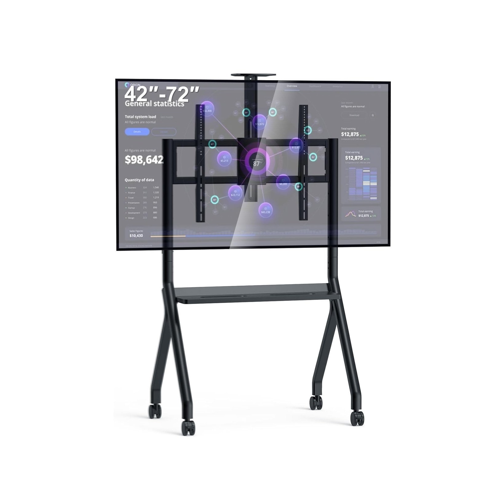 Smart Board Stand for 44"– 75" Interactive Smart Whiteboard, Height Adjust
