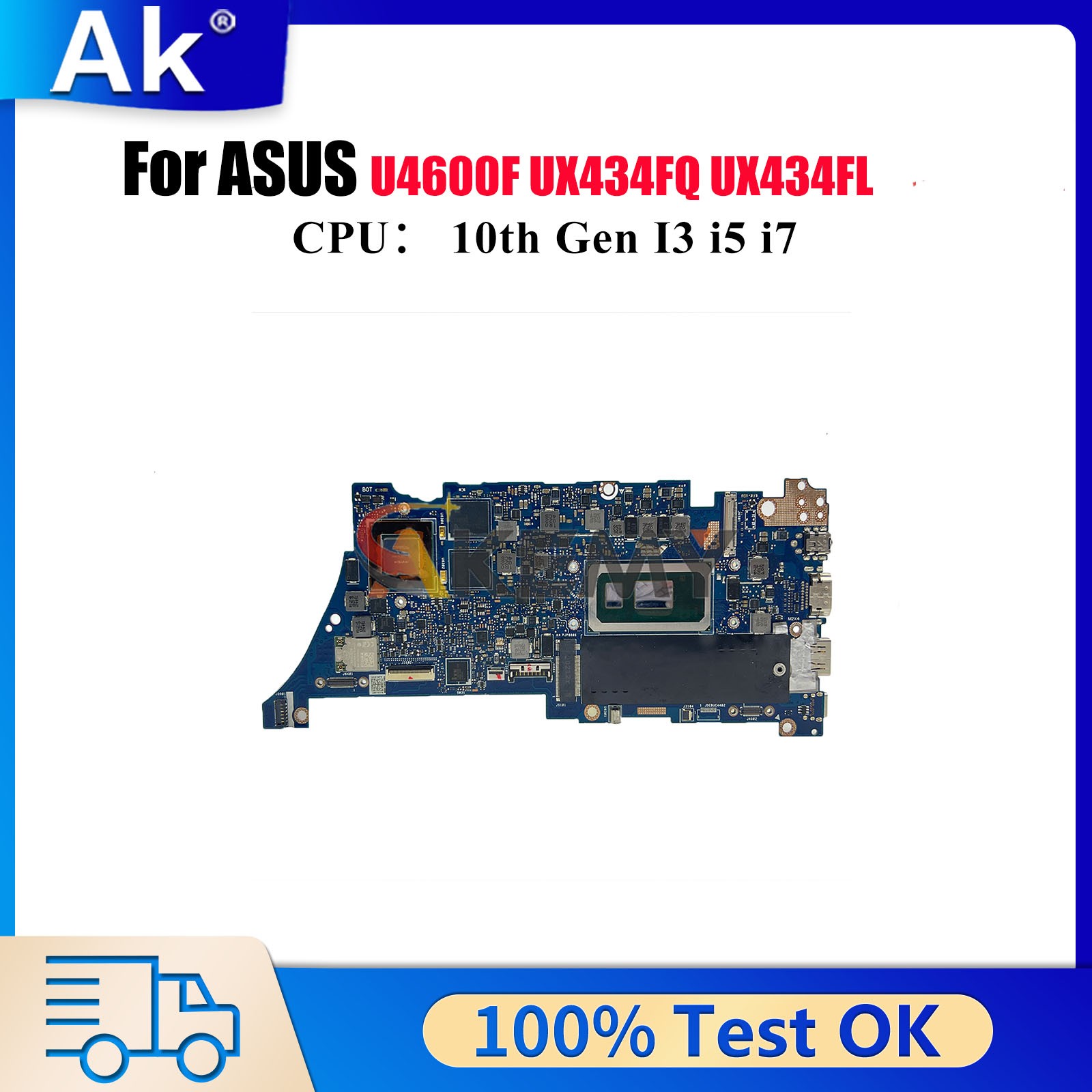UX434FQ Laptop Motherboard For ASUS UX434FQ U4600F UX434FL Mainboard W/CPU