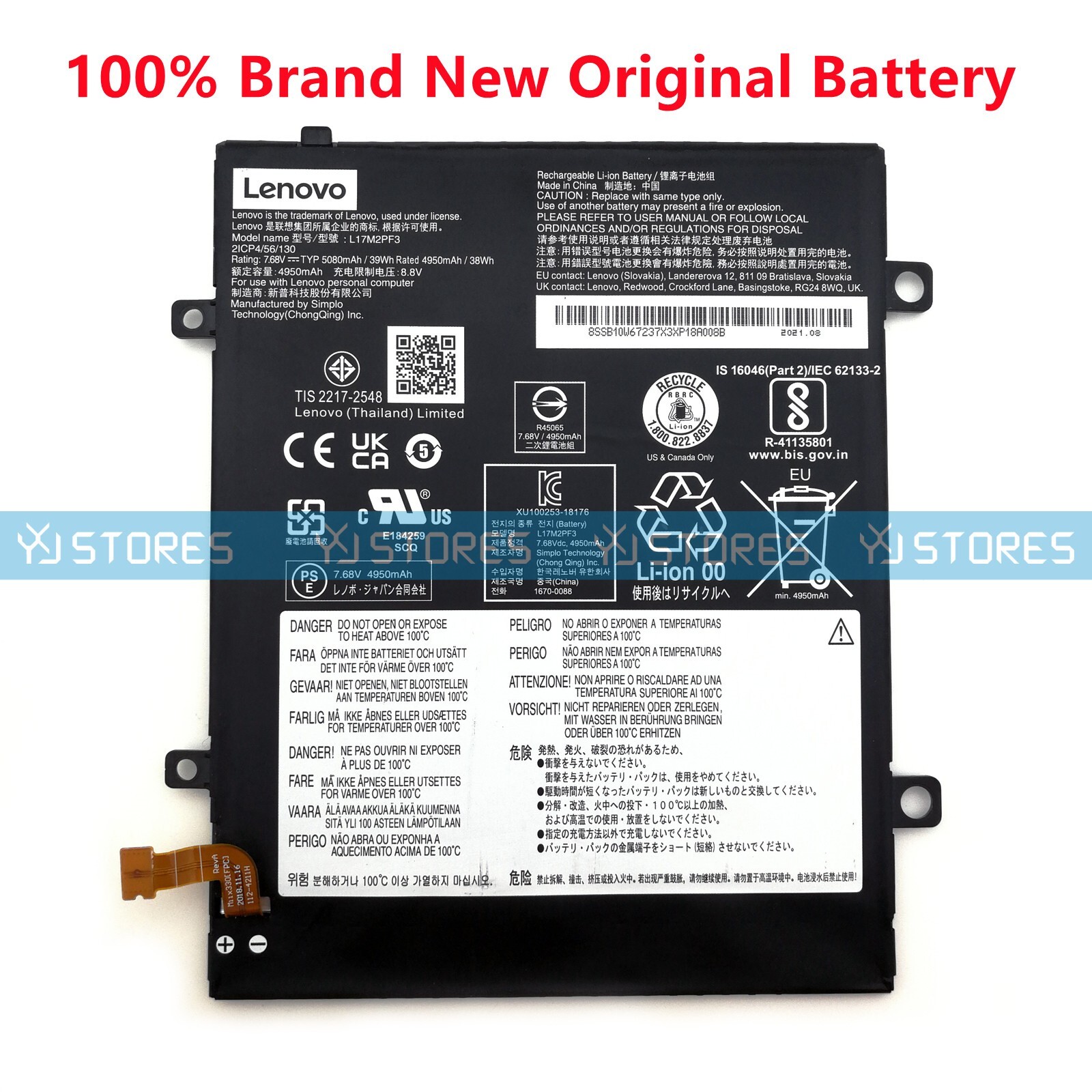Genuine L17C2PF1 L17D2PF3 L17L2PF3 Battery for Lenovo IdeaPad D330 5B10Q93737