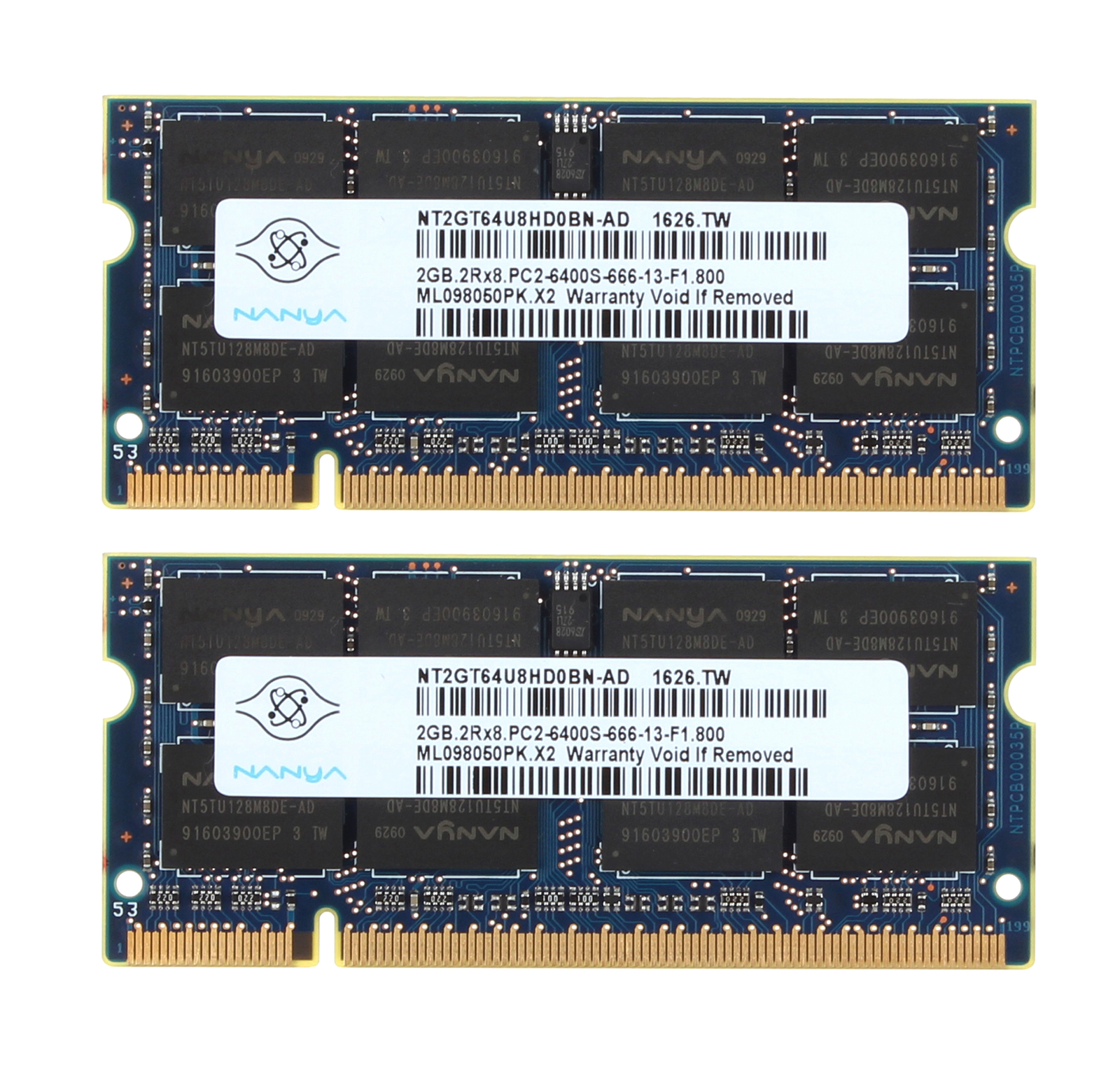 NANYA 4GB 2x 2GB PC2-6400 DDR2-800Mh​z RAM for Dell Latitude D630 E6400 E6500 #A