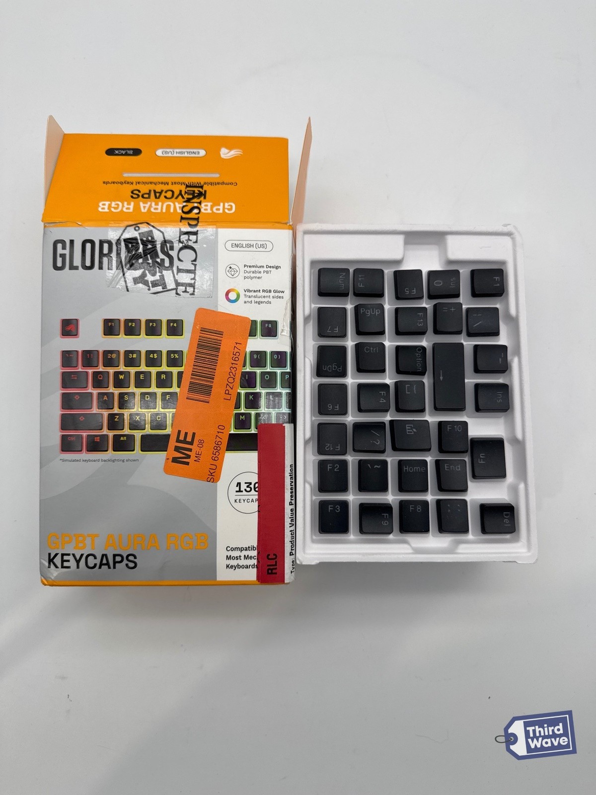 GLORIOUS GPBT Aura RGB Keycap Set Pudding Double Shot PBT Translucent Black