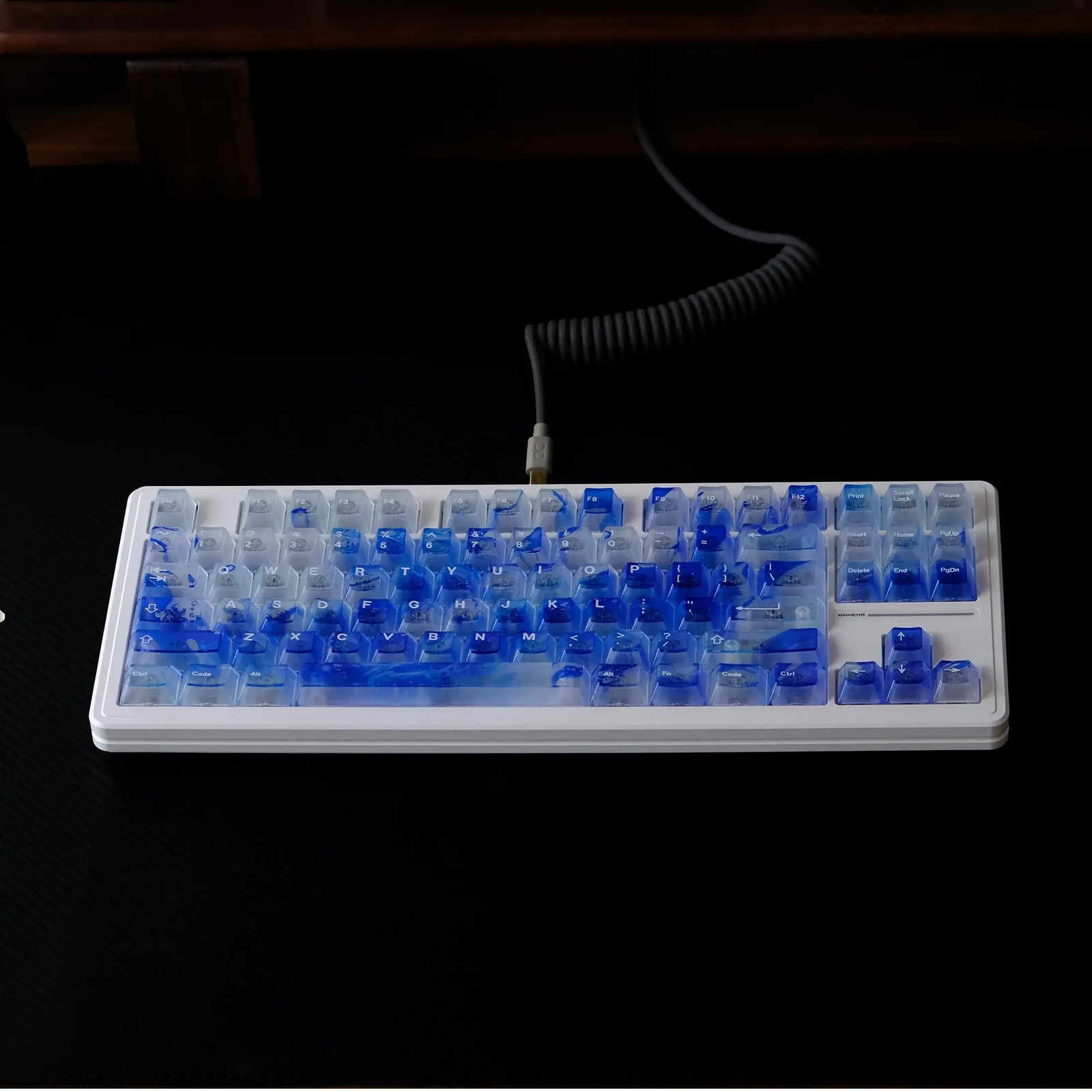 122 Key Wave-Shaped Keycaps Semi-Transparent ABS Cherry MX Mechanical Keyboard
