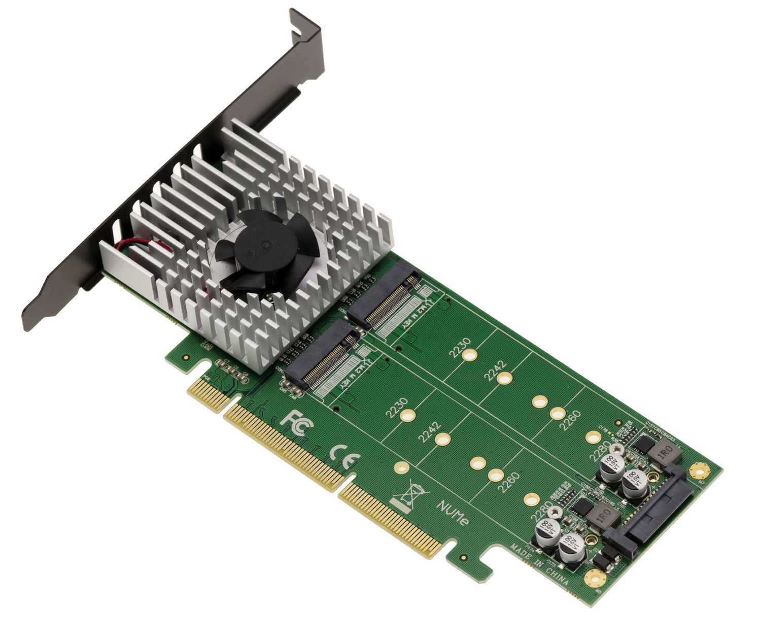 PCIe 3.0 16X Dual-Sided Controller Card For 4 M2 SSDs ASM2824 Chipset