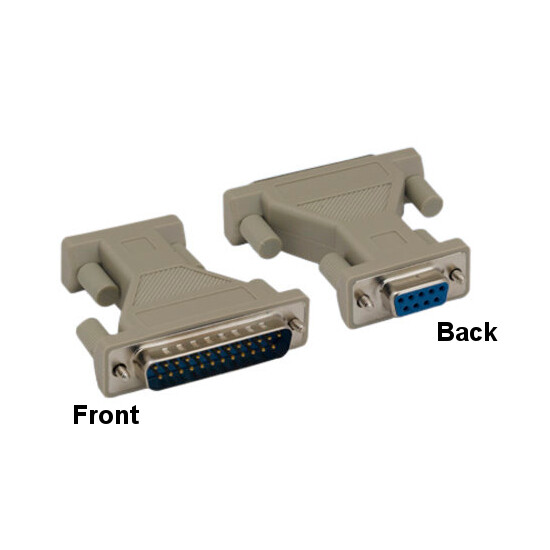Kentek DB25 Male to DB9 Female Adapter Molded Connector D-Sub Serial Port RS-232