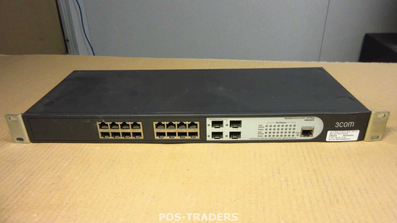 3Com Baseline 2916 SFP Plus 3CBLSG16 16-Port Gigabit + 4 Gigabit SFP INCL EARS
