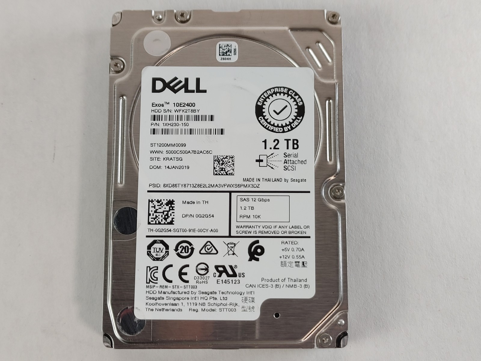 Seagate Dell Exos 10E2400 ST1200MM0099 1.2 TB SAS 3 2.5" 10K Enterprise Hard