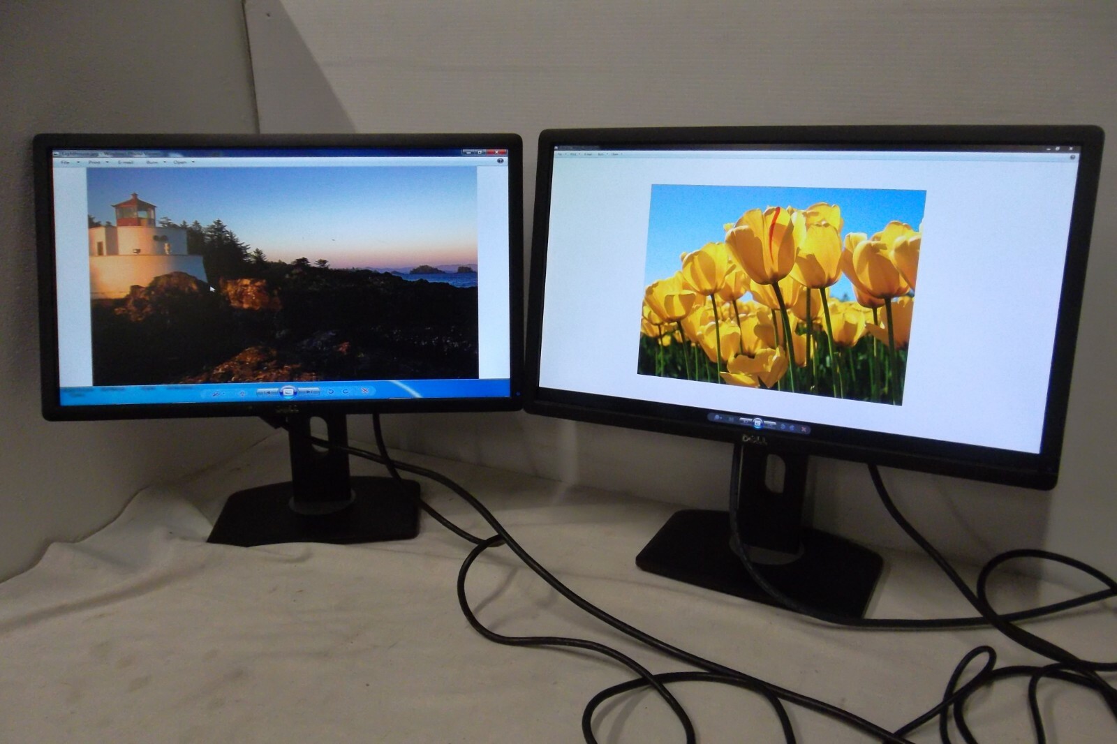 LOT-2 Dell P2412H LED Monitor 24" 1080p w/2-Port USB Hub DVI VGA P2412Hb KG49T