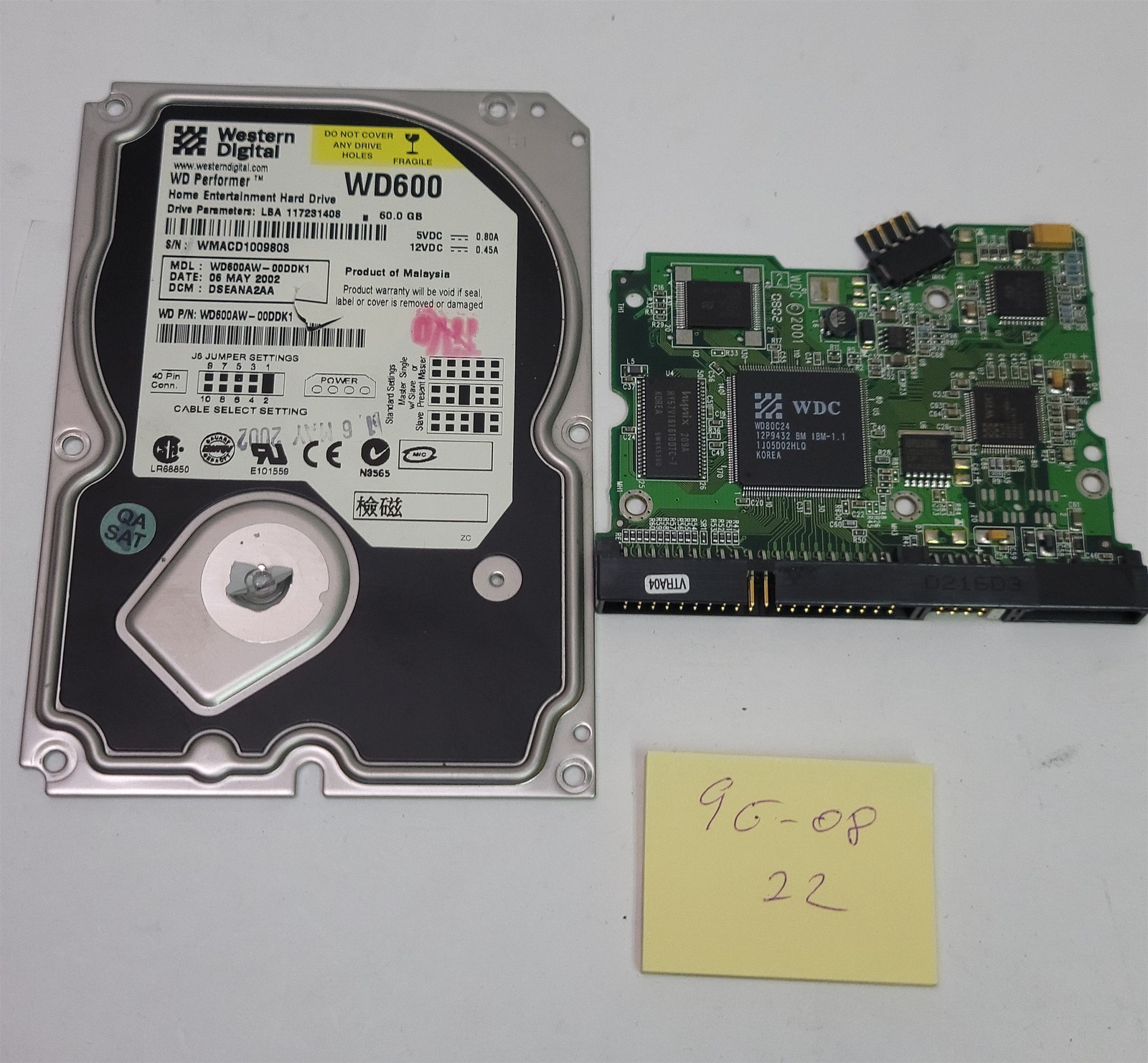Western Digital WD600AW-00DDK1 IDE HDD Main PCB Control Board