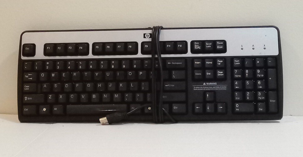 Genuine HP Wired USB Keyboard Silver/Black | SK-2885