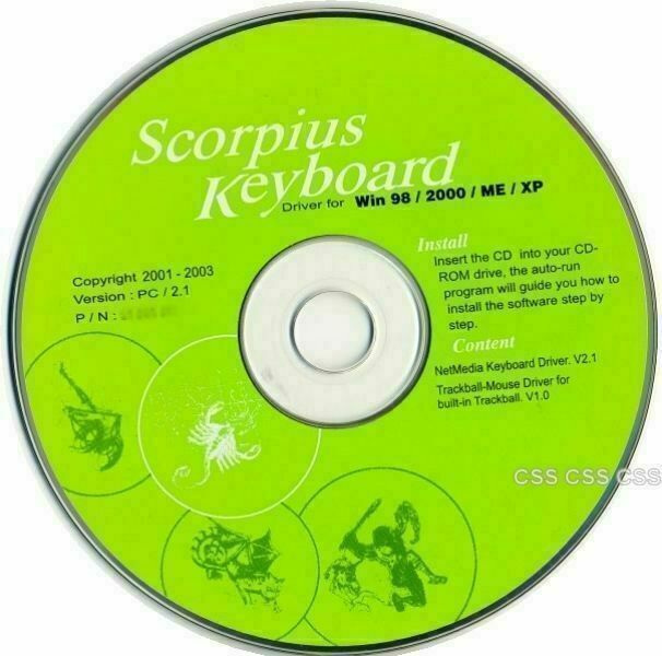Scorpius Keyboard Trackball Mouse NetMedia Drivers Disc PC V2.1 V1.0 CD Windows