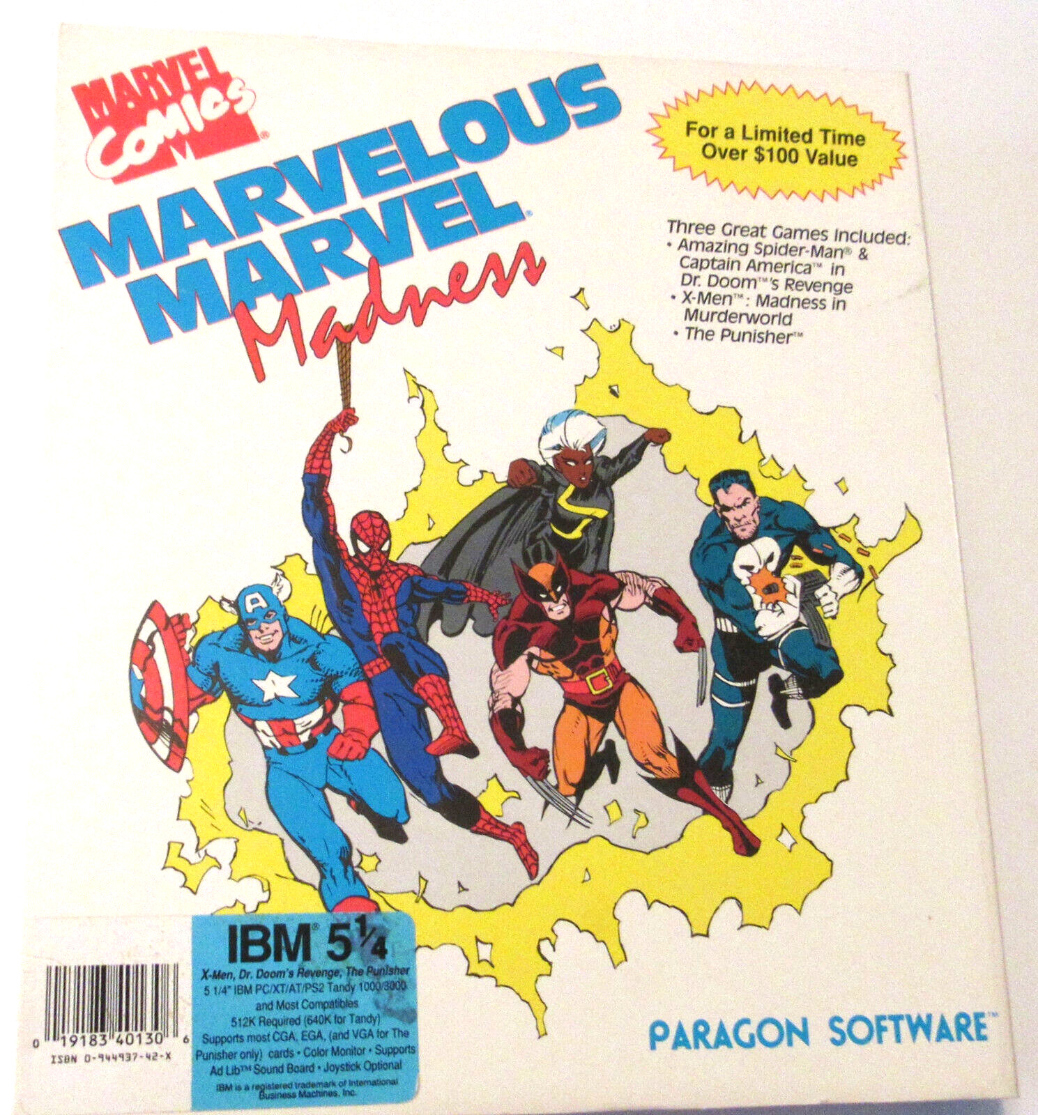 Marvelous Marvel Madness: Three great games in one pack. IBM/Tandy Compatible