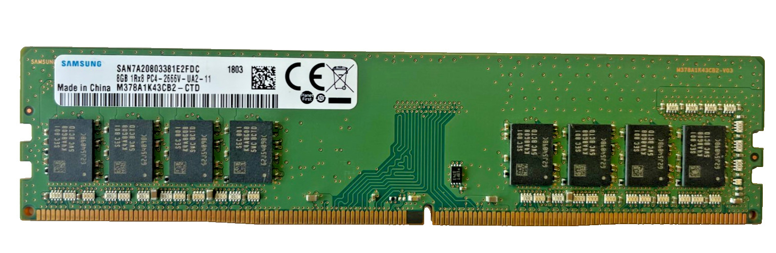 TESTED Samsung 8GB (1x8GB) DDR4 Desktop RAM 2666 MHz (m378a1k43b2-ctd)