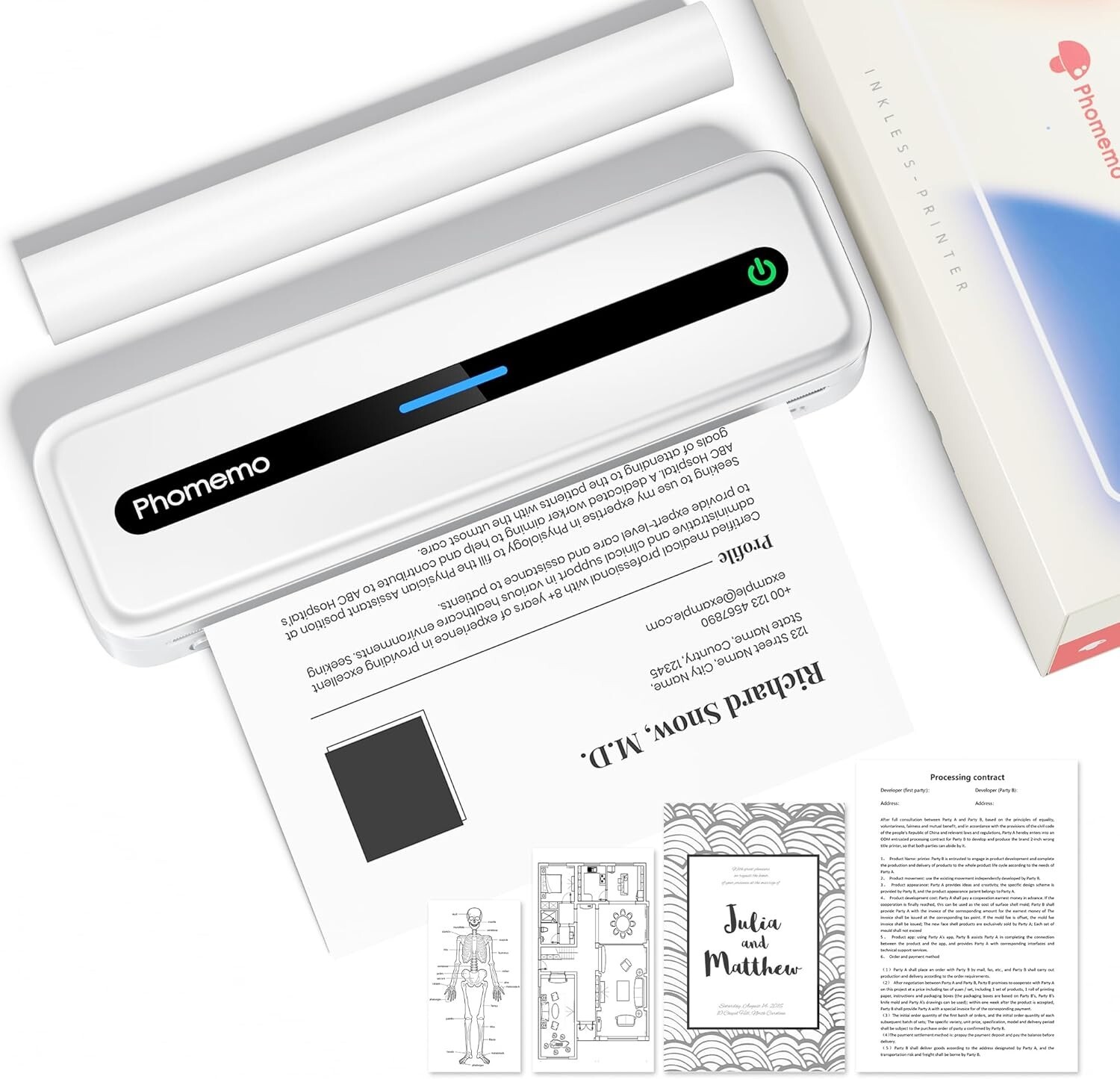 Phomemo Portbale Printers Wireless for Travel,Bluetooth 8.5'' x 11'' Portable...