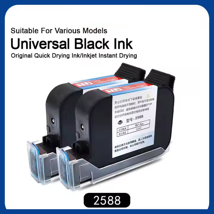 3 PCS Fast Dry 42ml Solvent Ink Cartridge 12.7mm for Portable Inkjet Coder