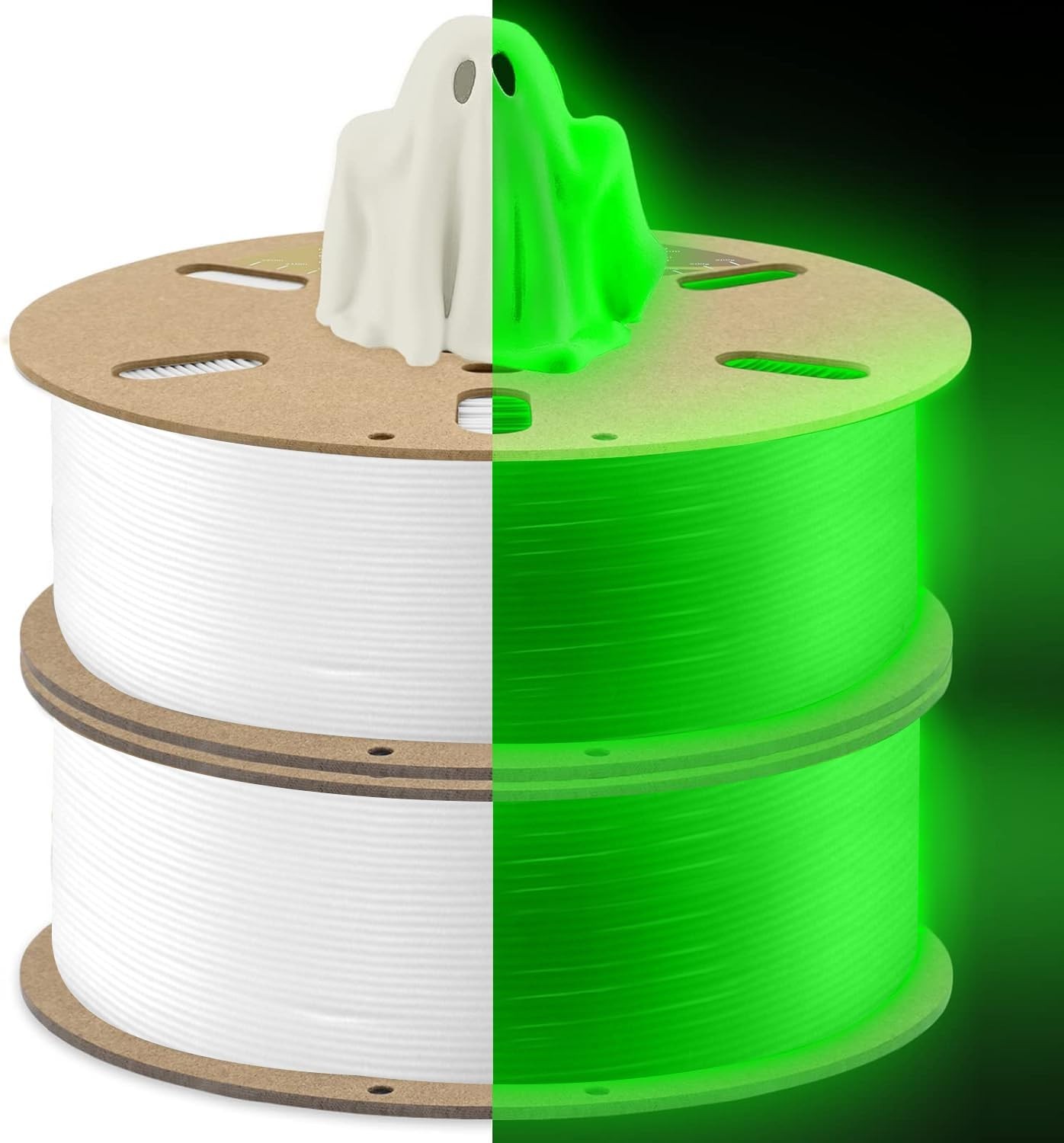 Glow in The Dark 3D PLA Filament 1.75mm 1Kg 2 Pack, Luminous 3D Printing Materia