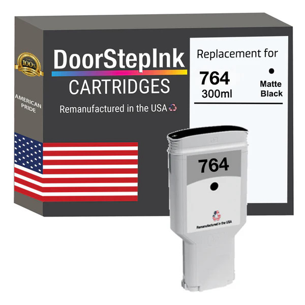 DoorStepInk Compatible Ink Cartridges For HP 764 300mL Matte Black-USA
