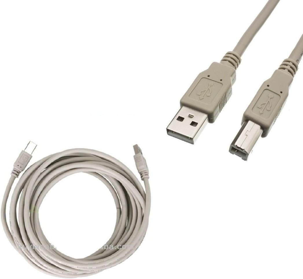 Printer Cable 25ft USB 2.0 A Male to B Male Cord for HP Epson Canon Dell Brother