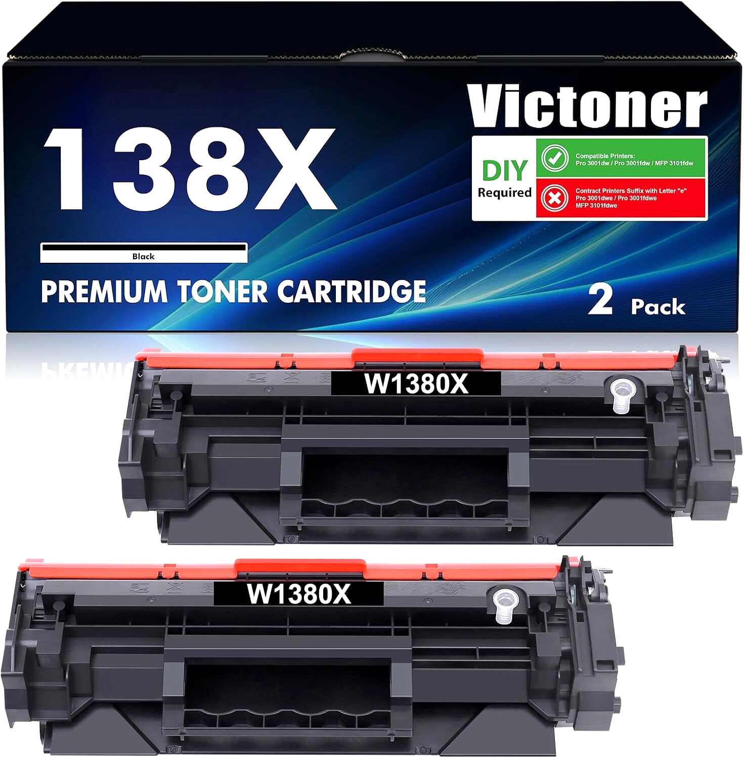 138X W1380X Black Toner Cartridge for HP LaserJet Pro 3001 & 3101 Series Printer