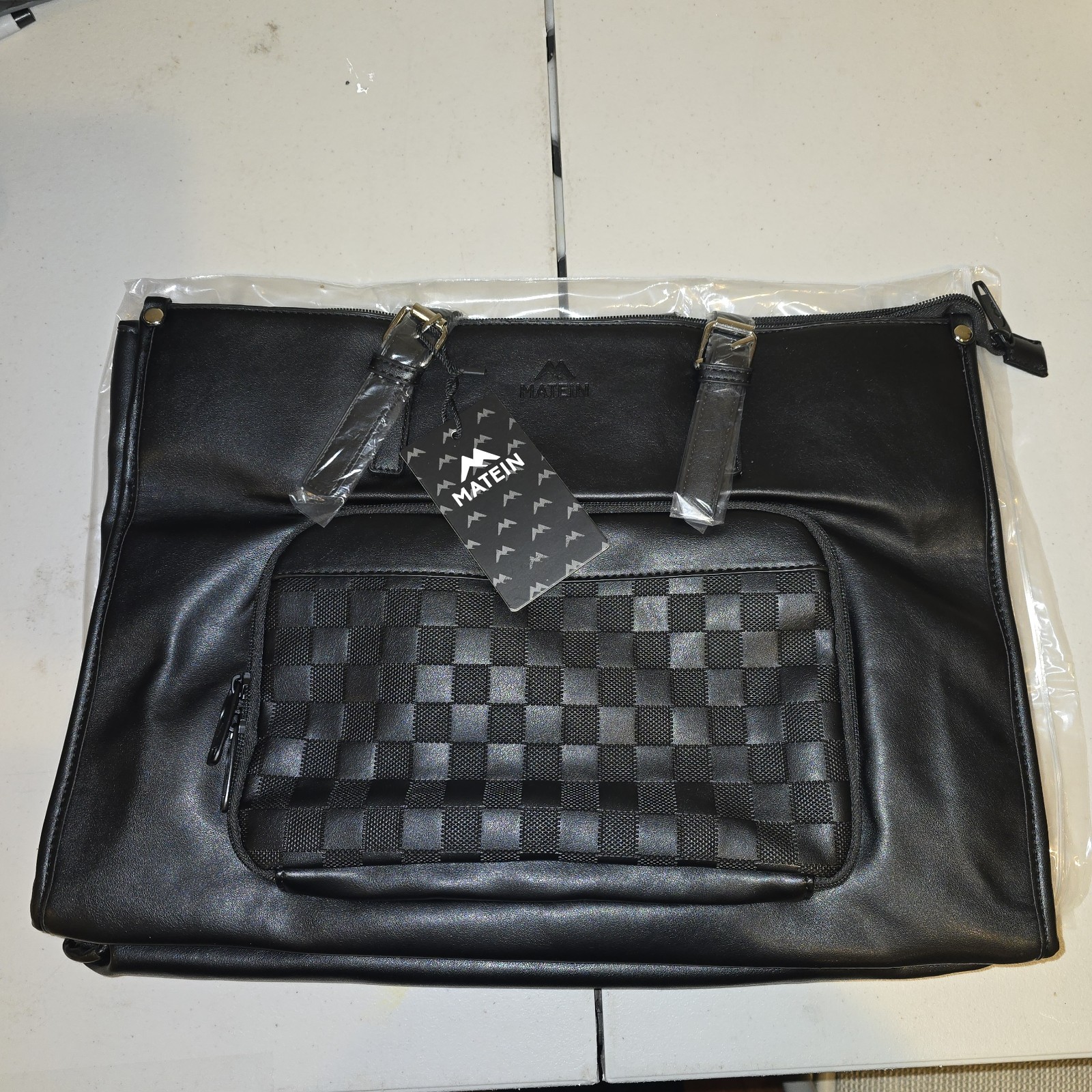 Matein Laptop Tote Bag Insulated Lunch Compartment Black NWT