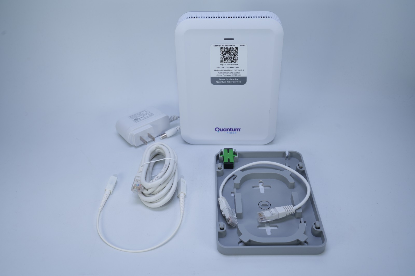 Quantum Fiber C5500XK Fiber-Optic Wall Modem SC/APC WAN/LAN Internet