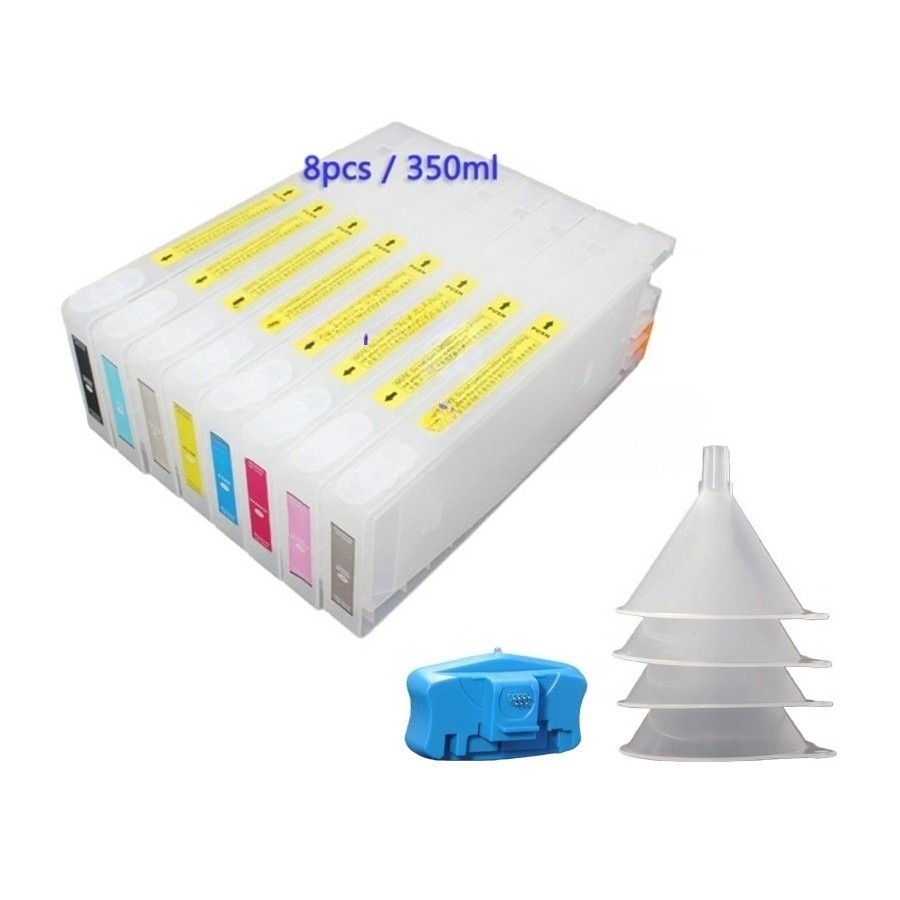 8*350 Refillable Pigment Ink Cartridge Epson Stylus Pro 9800 7800 Print Resetter
