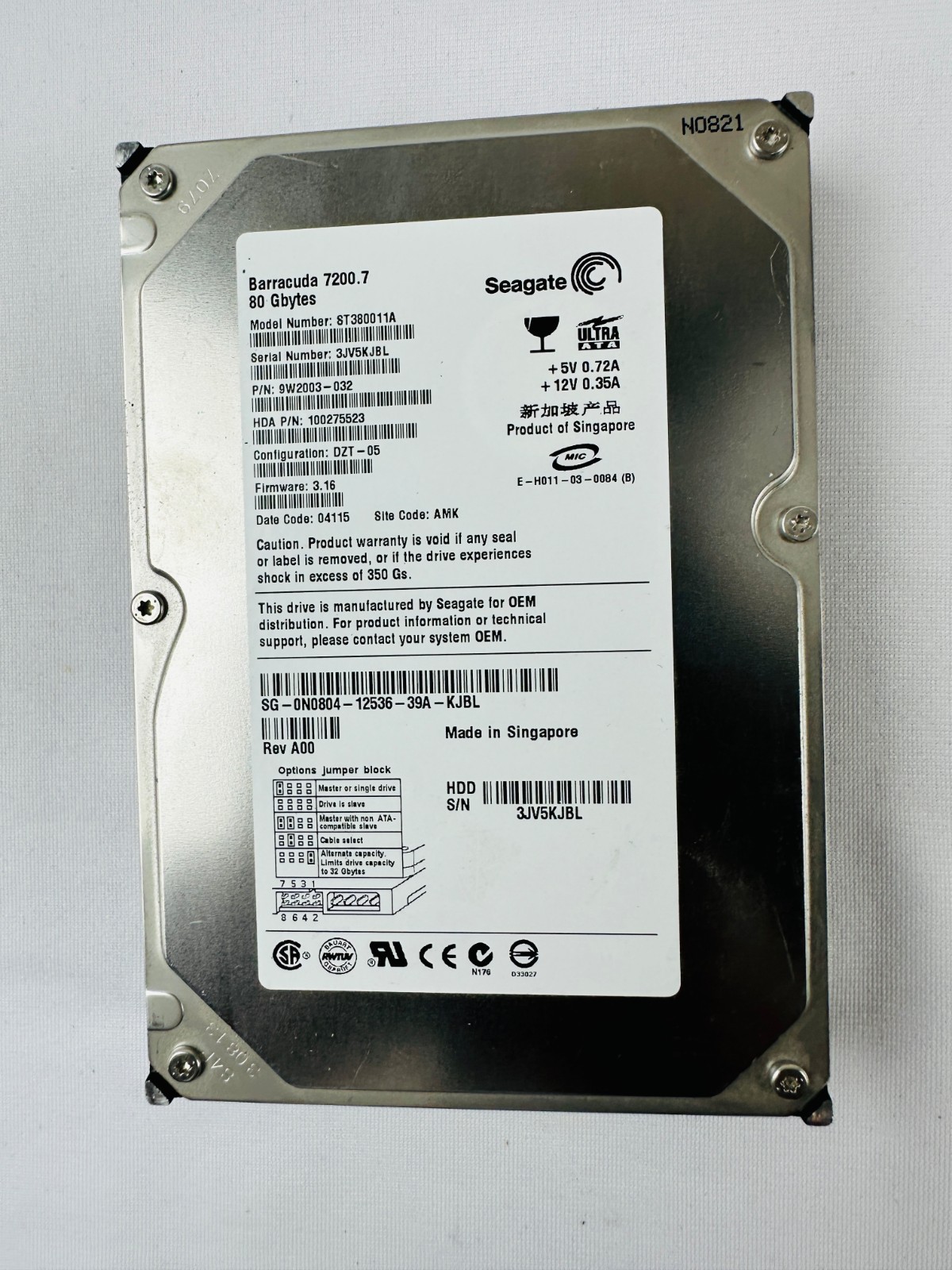 Seagate ST380011A 9W2003-032  Hard Disk Drive
