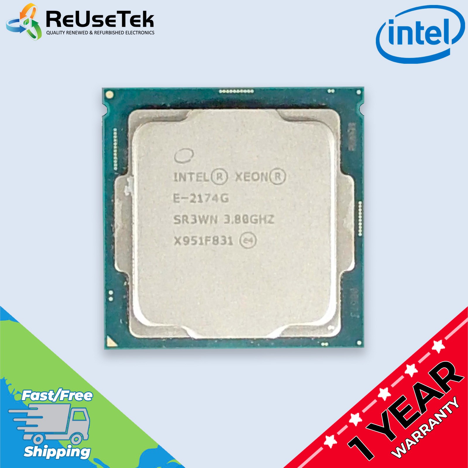Intel Xeon E-2174G SR3WN 3.80GHz 4-Core 8MB 4.7GHz LGA1151 Server CPU Processor