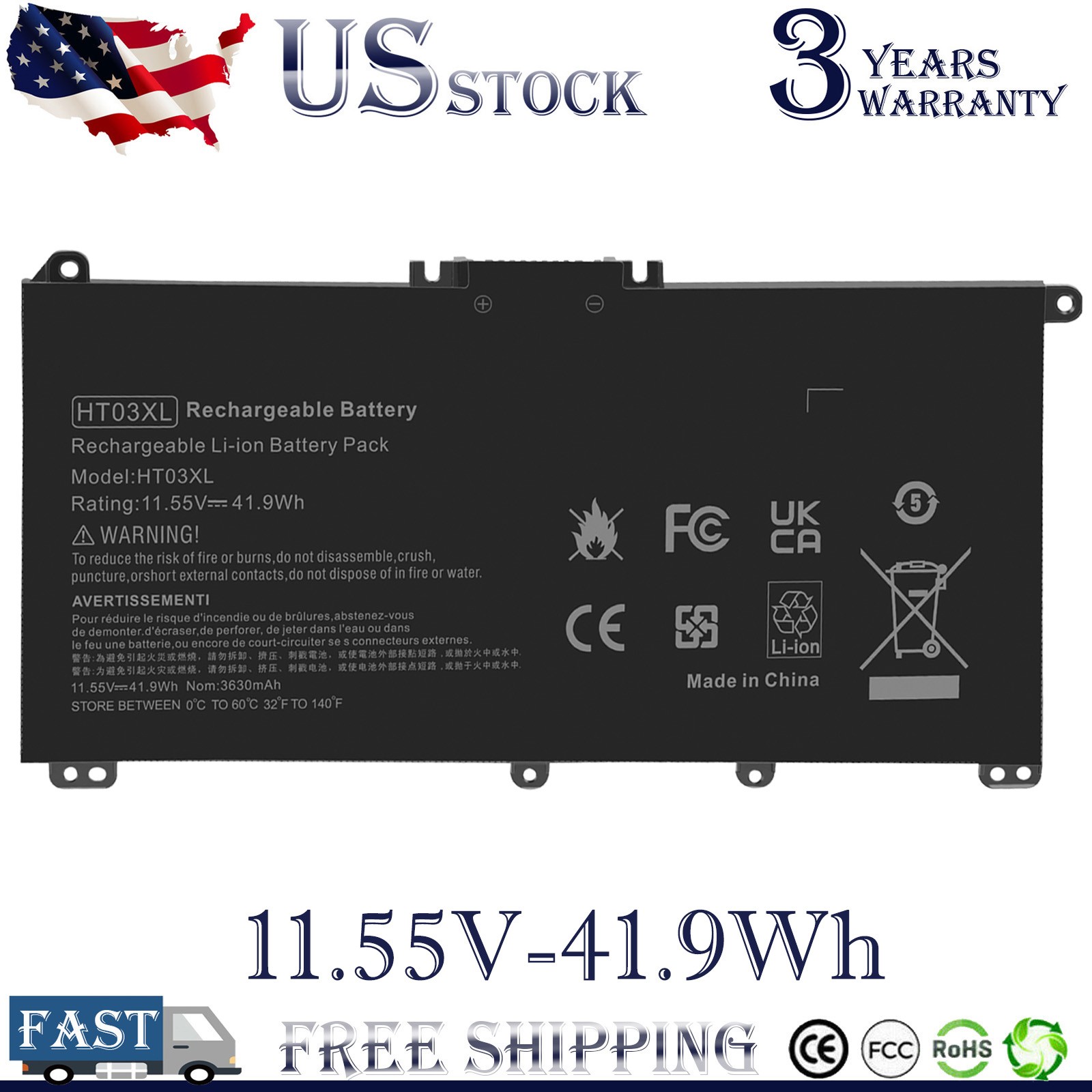 HT03XL Battery for HP Pavilion 15-CS1039TX 15-CS0073CL 15-DA0032WM 15-CS0057OD