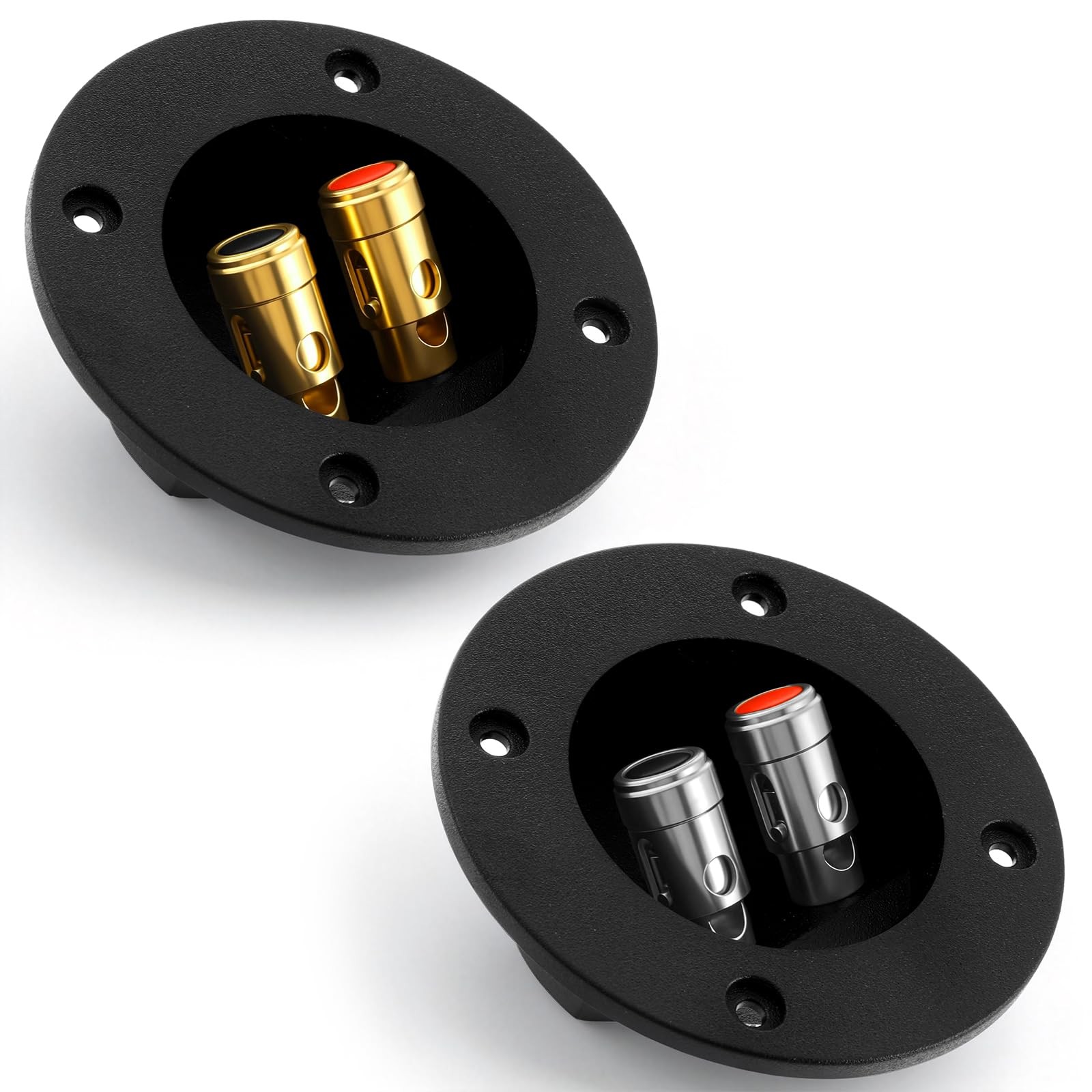 2 Pcs Subwoofer Box Terminal, 3" Round 2-Way Speaker Terminal Double...