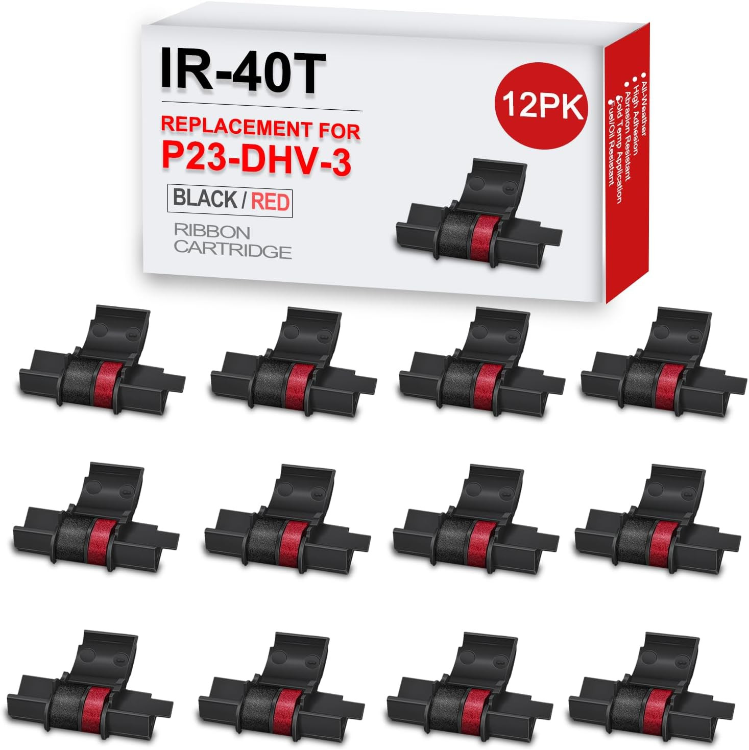 12 Pack IR40T Compatible Ribbon Calculator Ink Roller Replacement for Canon