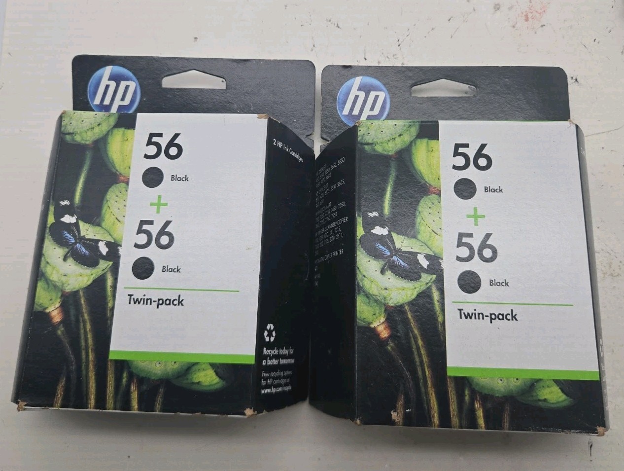 Lot Of 2 Genuine HP 56 Black Ink Cartridges Twin Pack C9319FN (198)