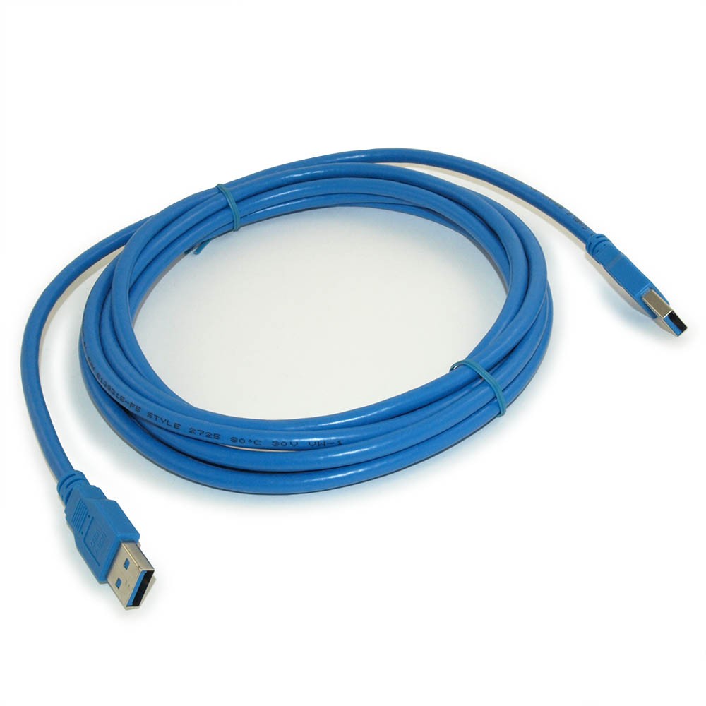 10ft USB 3.2 Gen 1 Type A Male to Type A Male Cable, Blue SuperSpeed 5Gbps