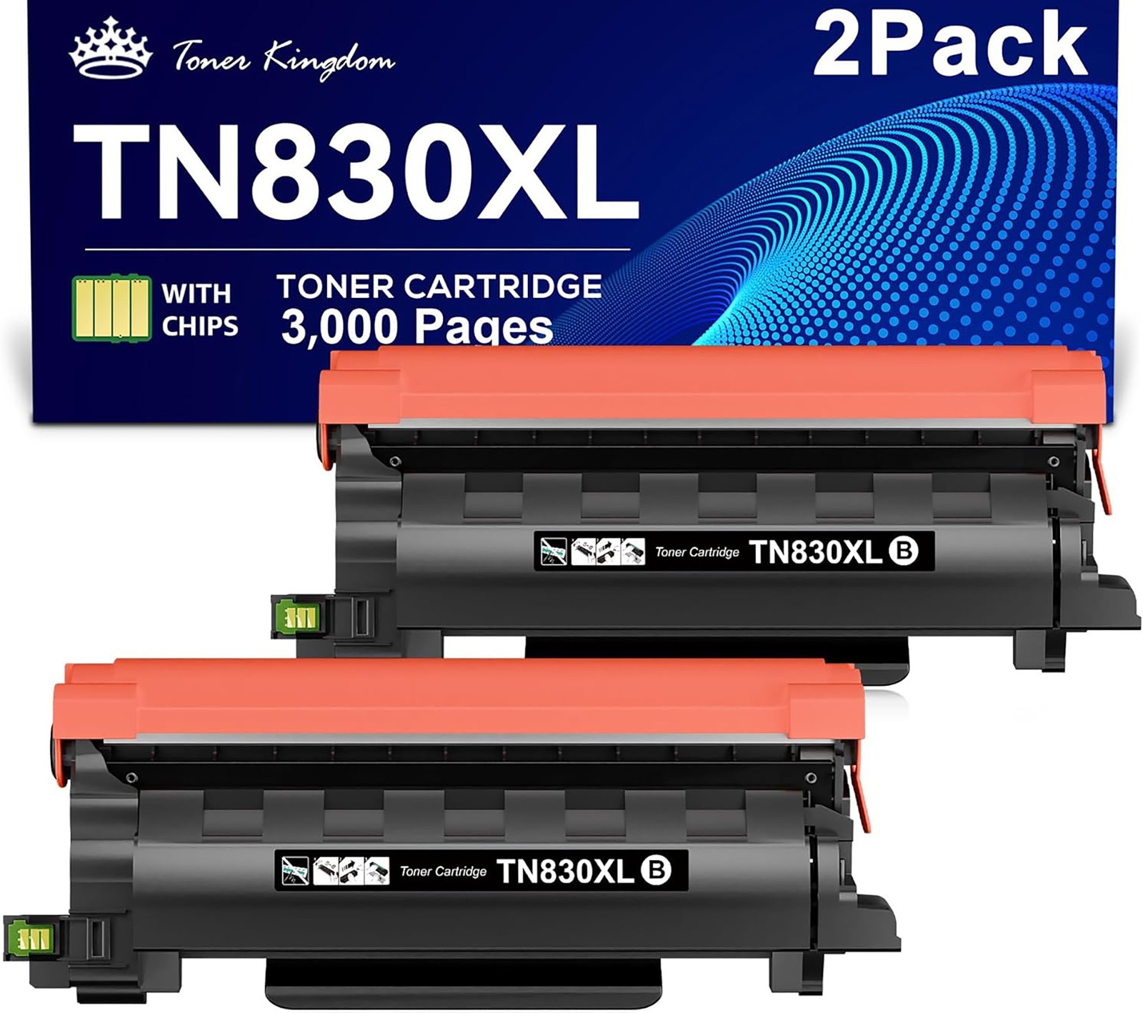 Compatible TN830XL Toner Replacement for Brother HL MFC DCP-Series Black 2-Pack