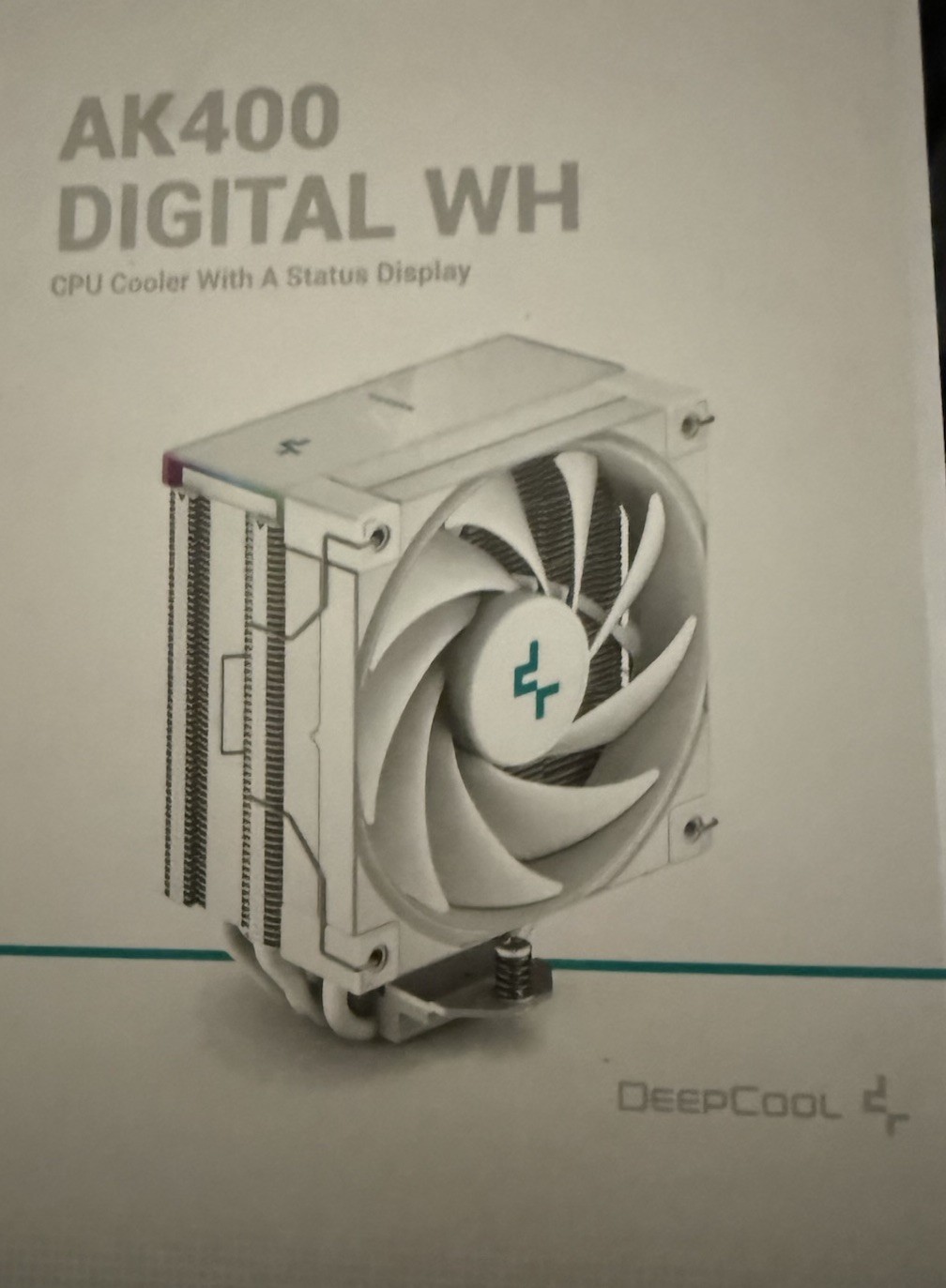DeepCool AK400 Digital WH Performance CPU Cooler White 4 Direct Touch Copper Pad