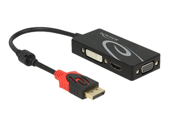 Delock Video Converter DisplayPort HDMI VGA DVI DVI HDMI Black 62902