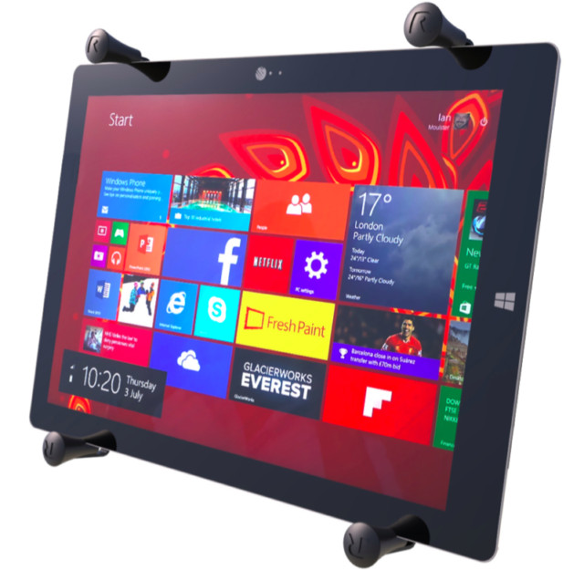 RAM-HOL-UN11U  RAM X-Grip Universal Holder for 12" Tablets with yoke mount