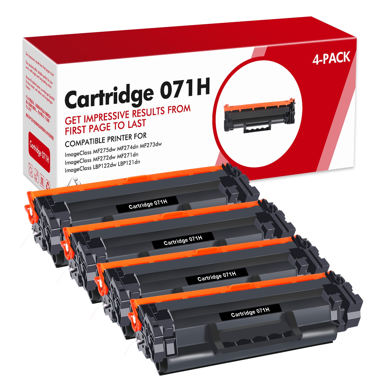 4PK CRG 071H Toner For Canon 071H ImageClass MF272dw MF273dw MF274dn LBP122dw