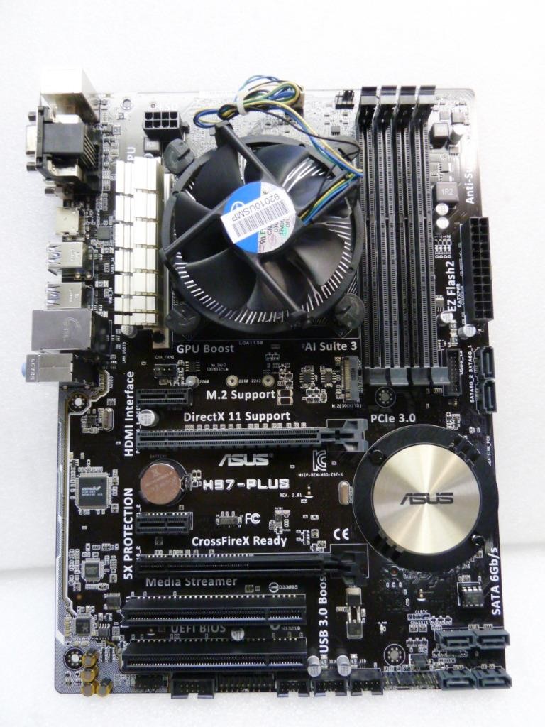 ASUS H97-PLUS Motherboard Intel H97 | LGA1150 | DDR3 | No I/O Shield w/ i7-4790