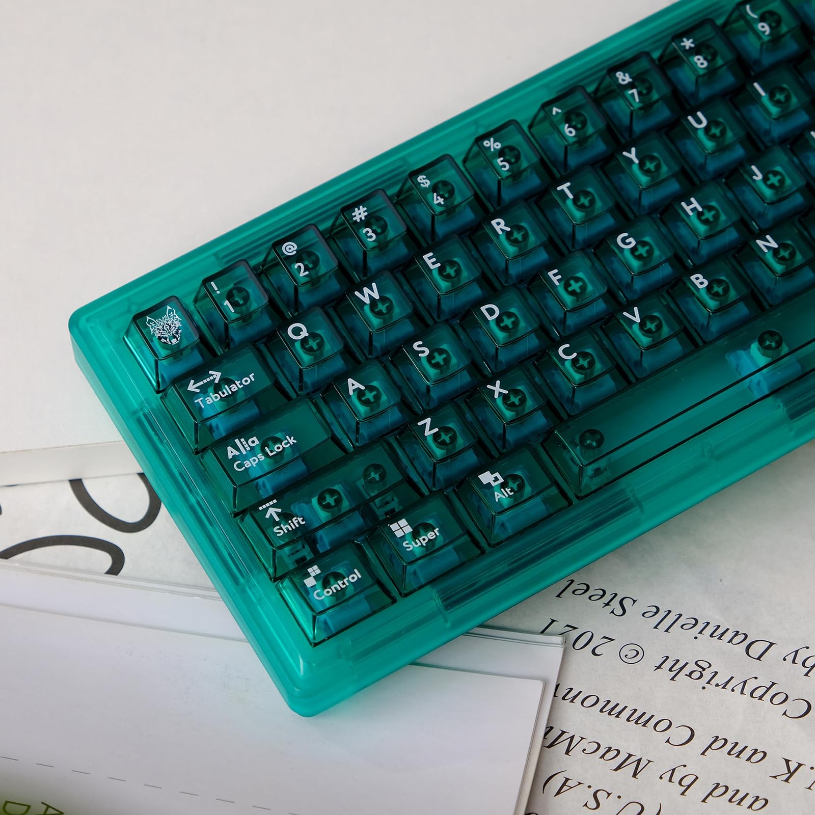 114 Keys Green Transparent PC Cherry Profile Clear Backlit Keycaps Set For MX