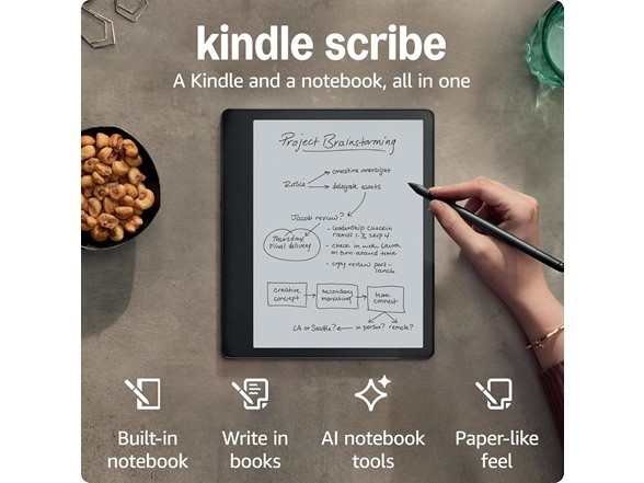 Amazon Kindle Scribe (16GB) 10.2 With built-in AI notebook Premium Pen, Tungsten