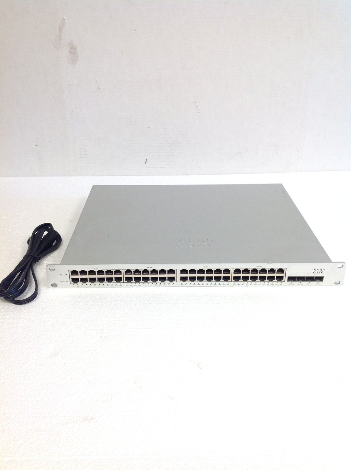 Cisco Meraki MS220-48FP-HW Gigabit Ethernet Switch w/ Power Cord 