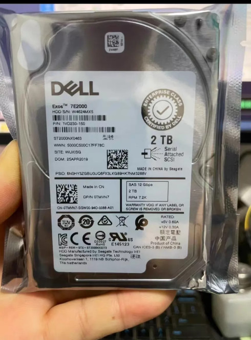 0TMVN7 ST2000NX0463 Dell ENT 2TB 7.2K RPM 12Gb/s 2.5" SAS Server HDD Hard Drive
