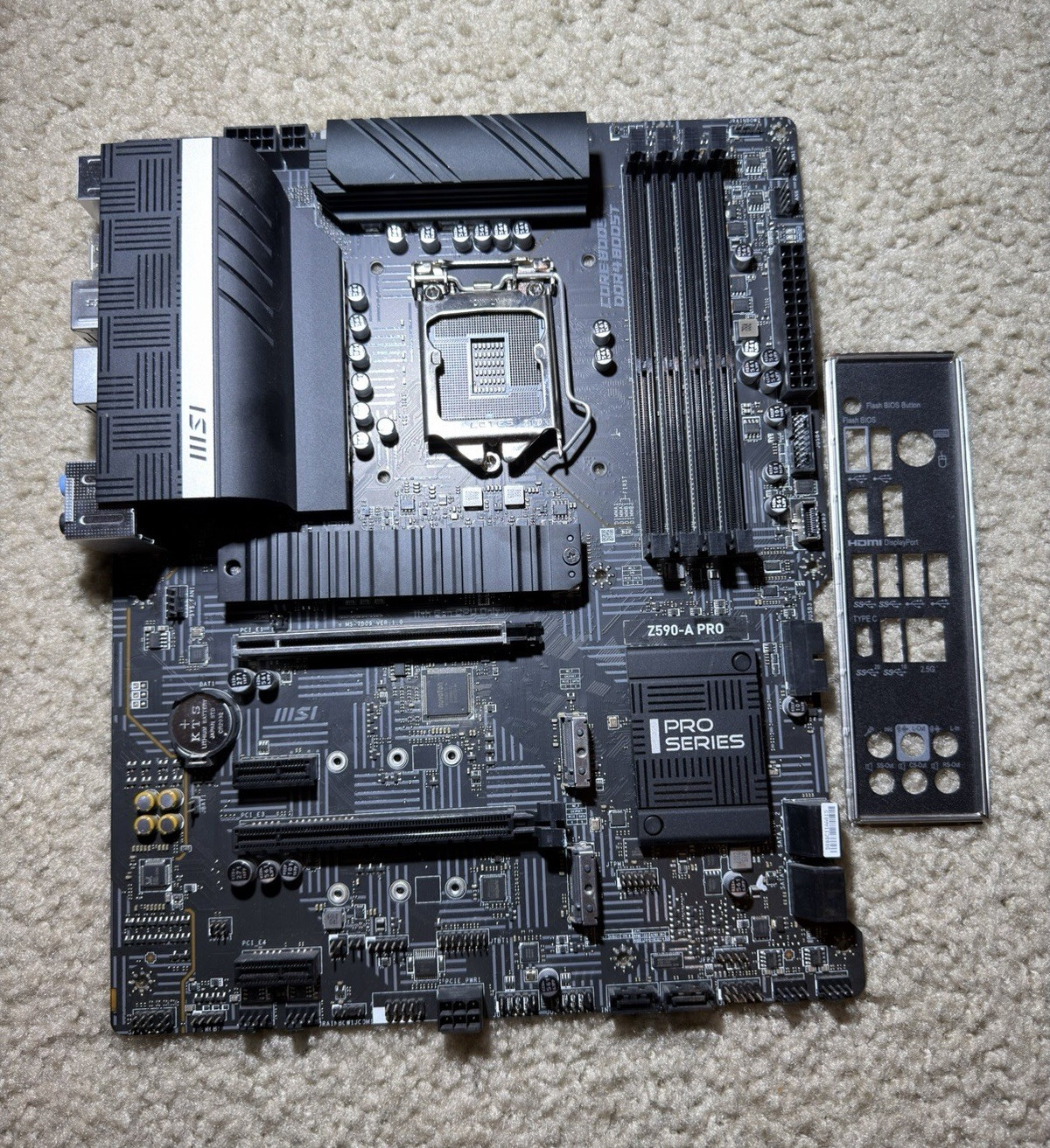 MSI Z590-A PRO ATX Motherboard (READ DESC)Intel LGA1200 DDR4 4-Slot HDMI USB-C