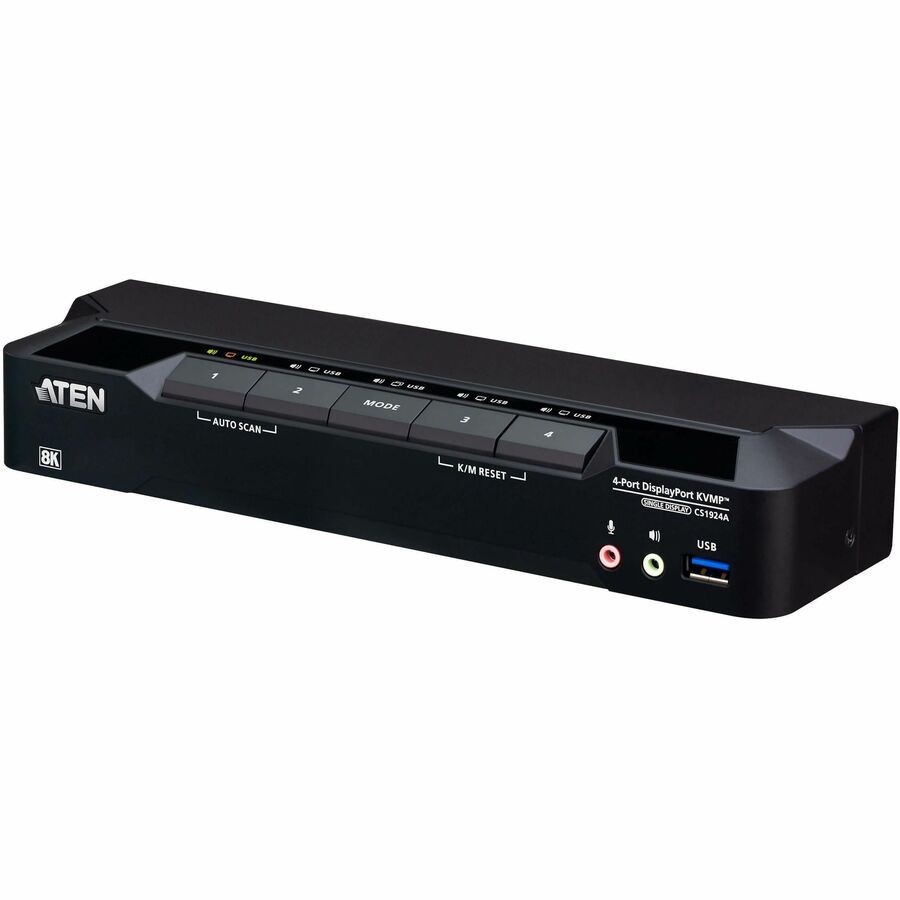 ATEN 4-Port USB 3.0 8K DisplayPort KVMP Switch Cables included