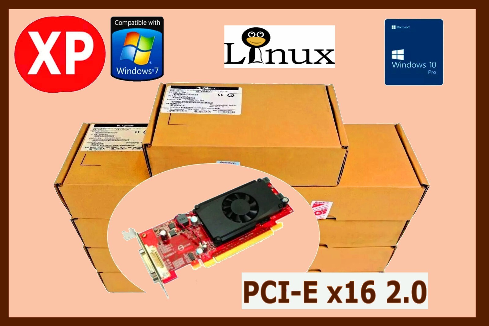 NEW SEALED BOX. NVIDIA GeForce GT-310 VGA PCI-E 16x Lenovo Video Card. DELL HP