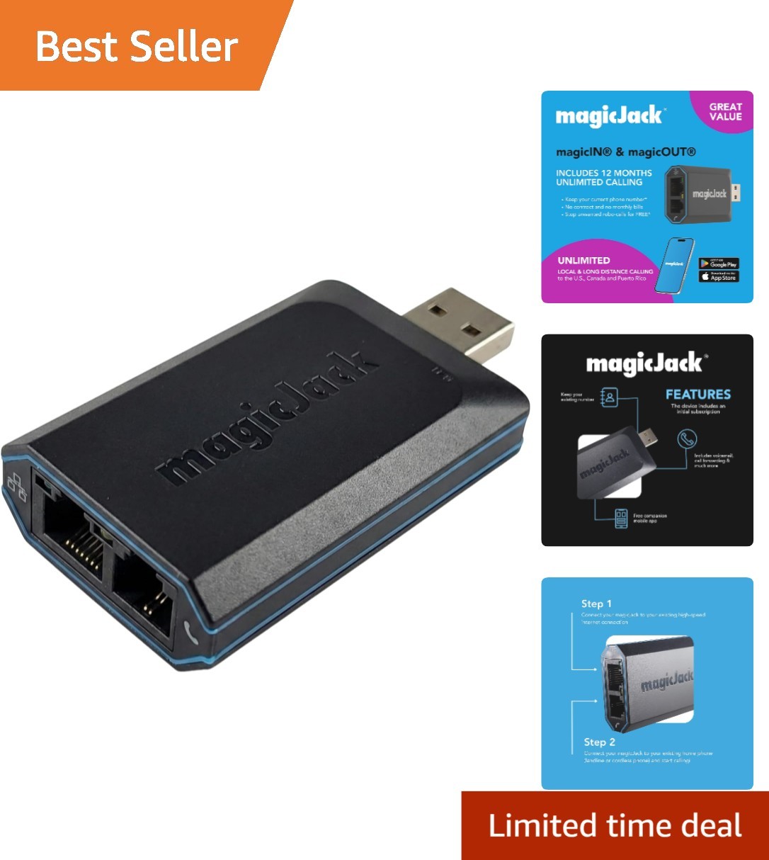 Crystal-Clear VOIP Phone Adapter for Unlimited Calls - Remote Work Ready